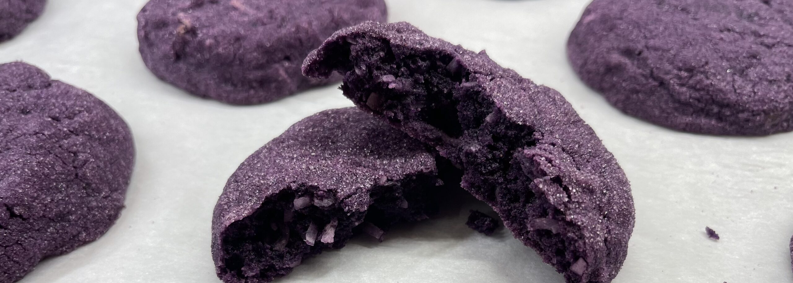 Soft and Chewy Ube Coconut Cookies