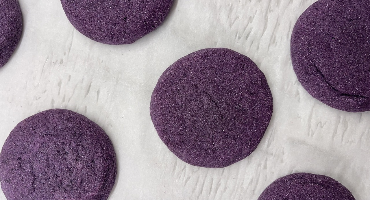 Chewy Ube Sugar Cookies